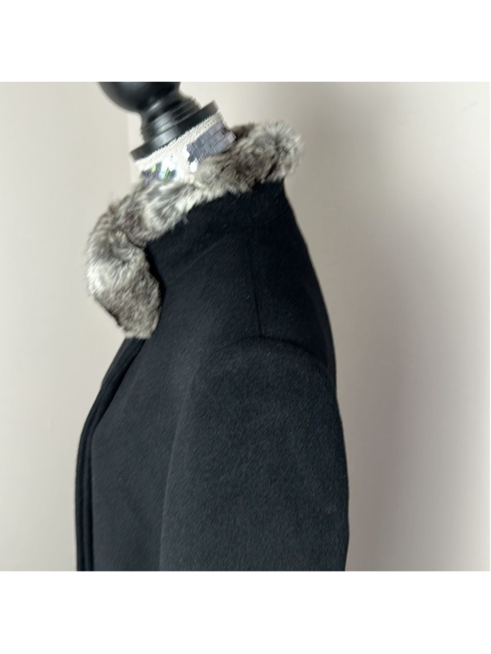 NWOT Cinzia Rocca wool and cashmere coat Size 12 chinchilla - Picture 5 of 16